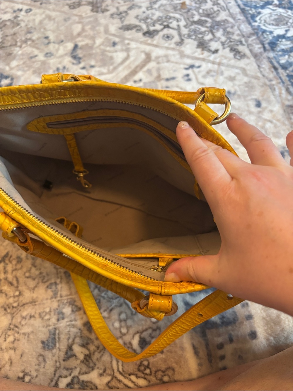 Brahmin Croc-Embossed Leather Crossbody with Strap - Picture 10 of 14